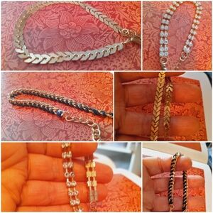 Sey Of 3 Bracelets , Gild Black Rhinstone